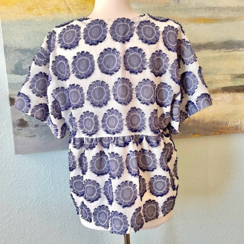 Anthro Maeve Gioia Textured Lace Top M - Picture 7 of 13
